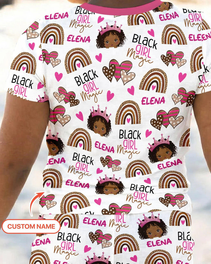 Zweiteiliges Pyjama-Set mit kurzen Ärmeln und Shorts im Sommer-Design
