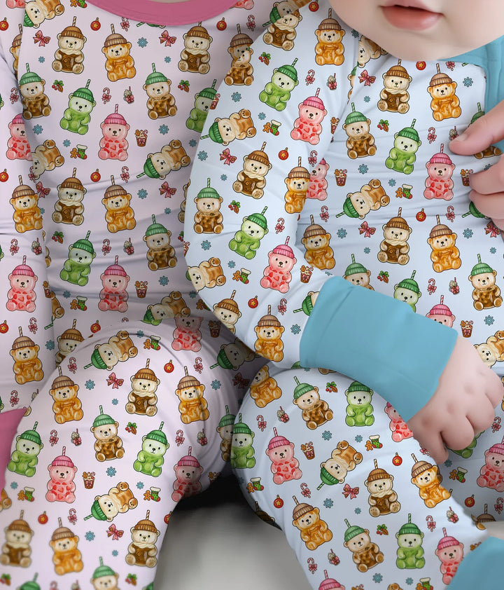 Zweiteiliges Langarm-Pyjama-Set mit Sommerfrüchten