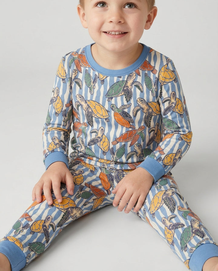Zweiteiliges Langarm-Pyjama-Set mit Sommerfrüchten