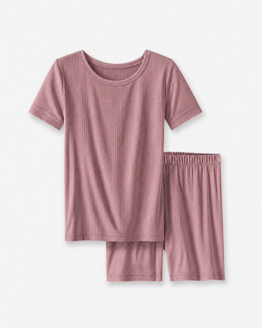 Ribbed Bamboo Two Piece Short Sleeve Short Pajama Set