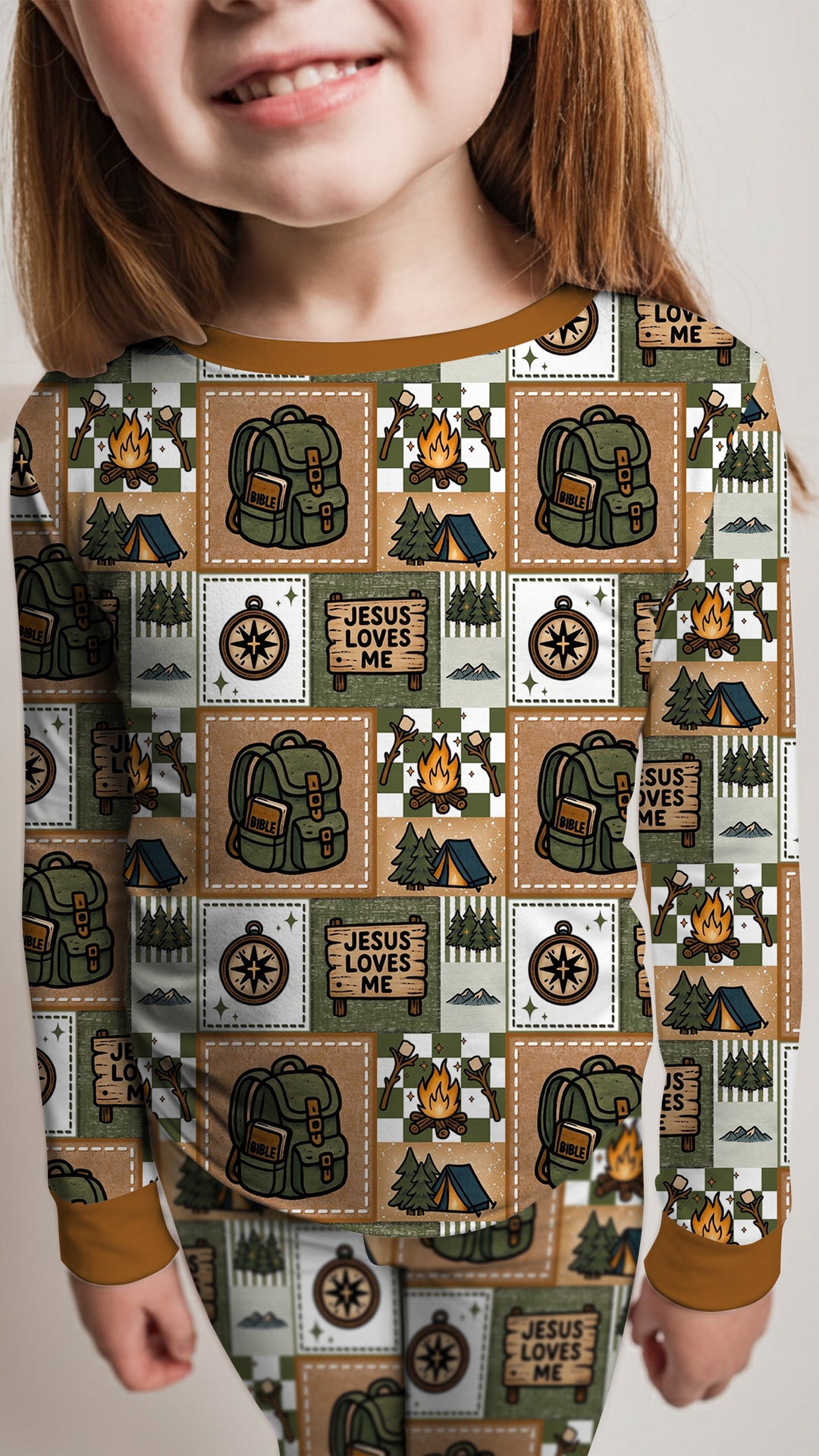 Zweiteiliges Langarm-Pyjama-Set mit Sommerfrüchten