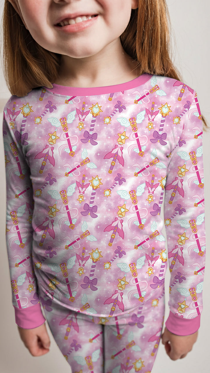 Kawaii Magical Girl Wand Bamboo Two Piece Long Sleeve Pajama Set