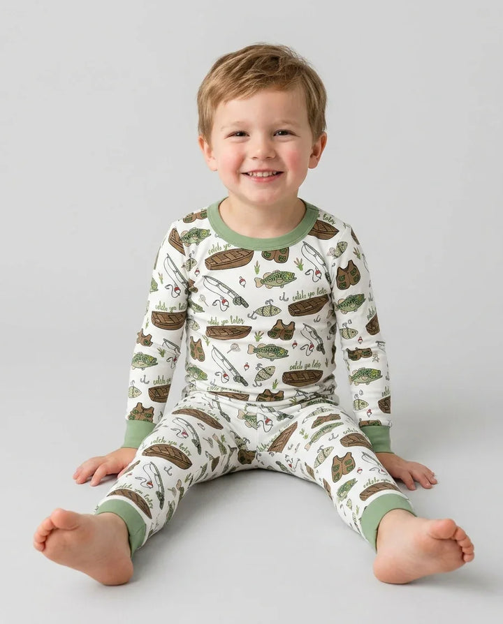 Zweiteiliges Langarm-Pyjama-Set mit Sommerfrüchten