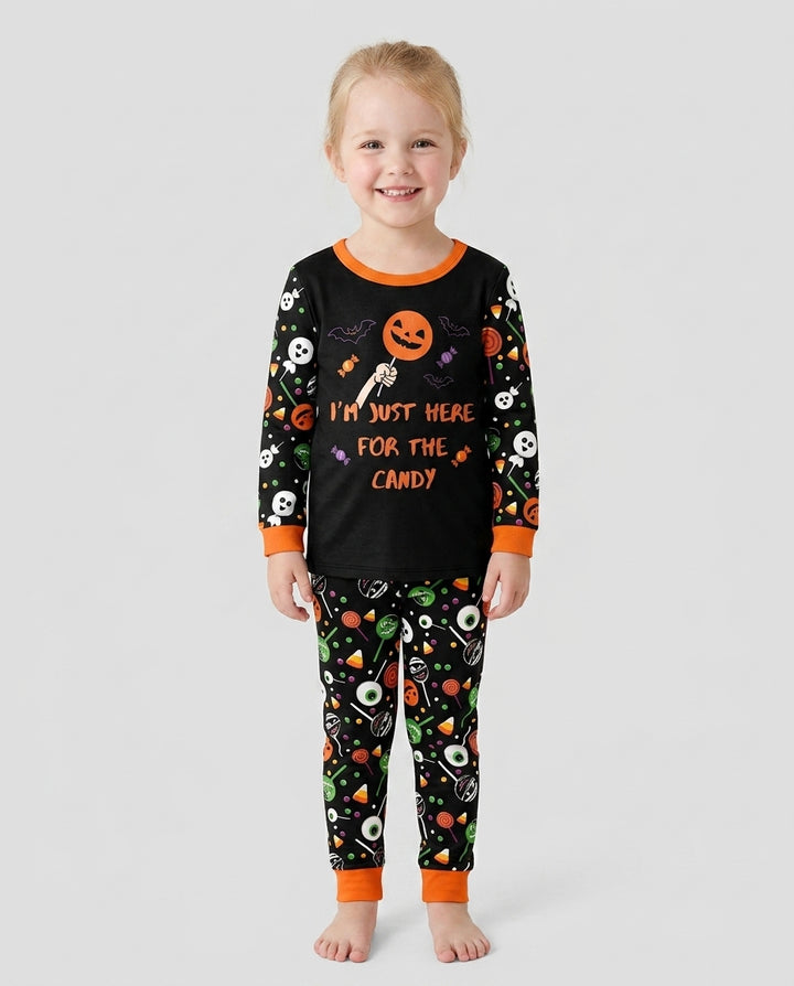 Halloween Lolipop I'm Just Here For The Candy Bamboo Two Piece Long Sleeve Pajama Set