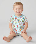 Template Zweiteiliges Pyjama-Set mit kurzen Ärmeln und Shorts