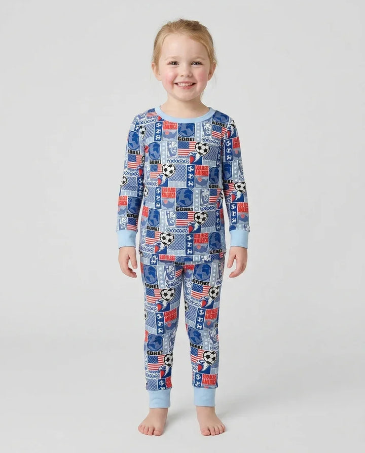Zweiteiliges Langarm-Pyjama-Set mit Sommerfrüchten