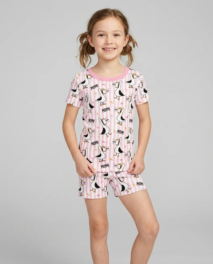 Seagull mom Mom MOM Two Piece Short Sleeve Shorts Pajama Set