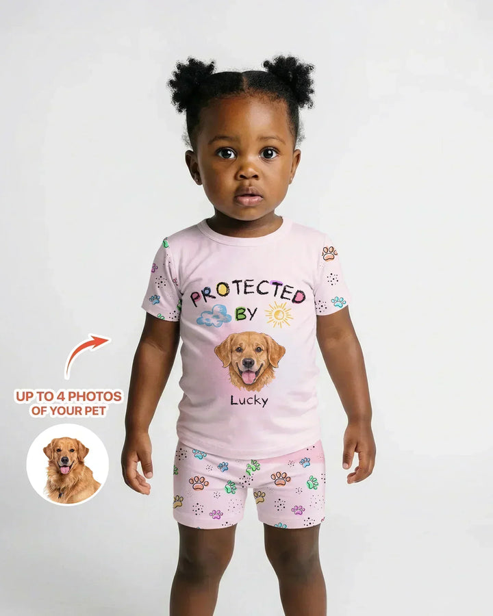 Zweiteiliges Pyjama-Set mit kurzen Ärmeln und Shorts im Sommer-Design