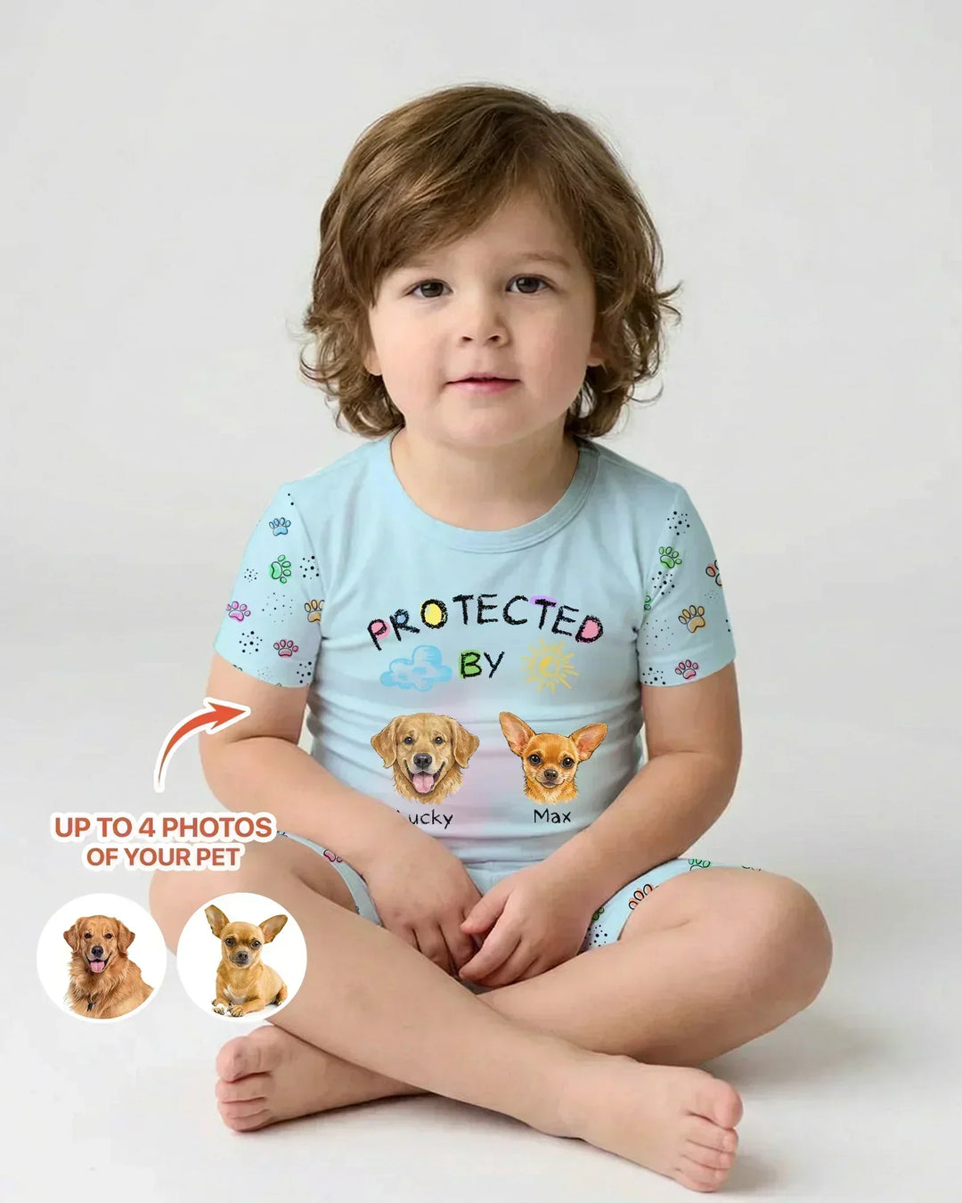 Zweiteiliges Pyjama-Set mit kurzen Ärmeln und Shorts im Sommer-Design