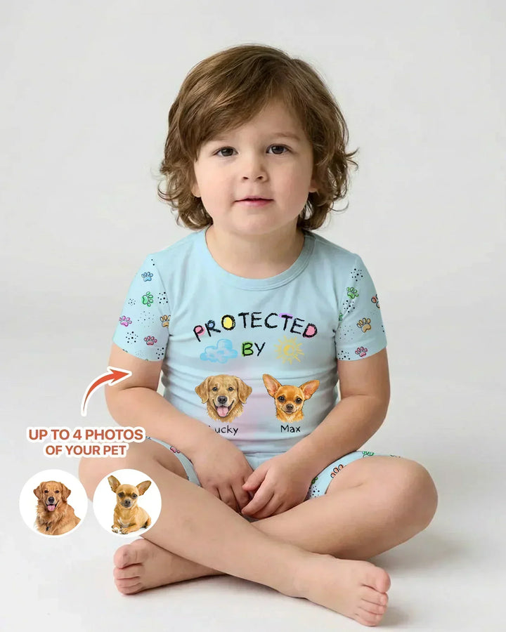 Zweiteiliges Pyjama-Set mit kurzen Ärmeln und Shorts im Sommer-Design