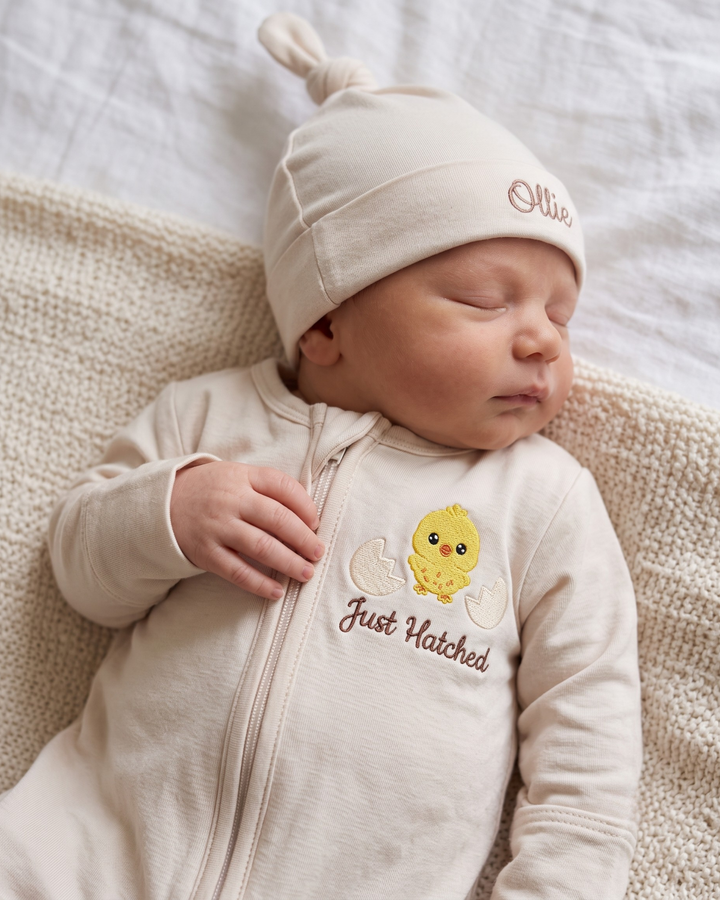 Gerippte Babykleidung mit individuellem Foto - Weich &amp; Skizzenhaft