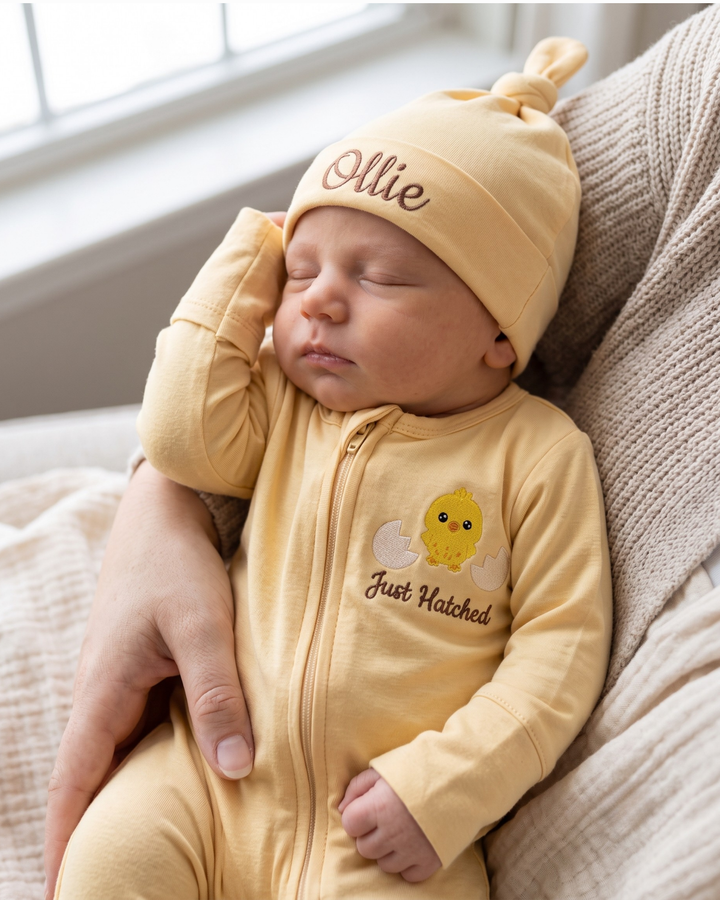 Gerippte Babykleidung mit individuellem Foto - Weich &amp; Skizzenhaft