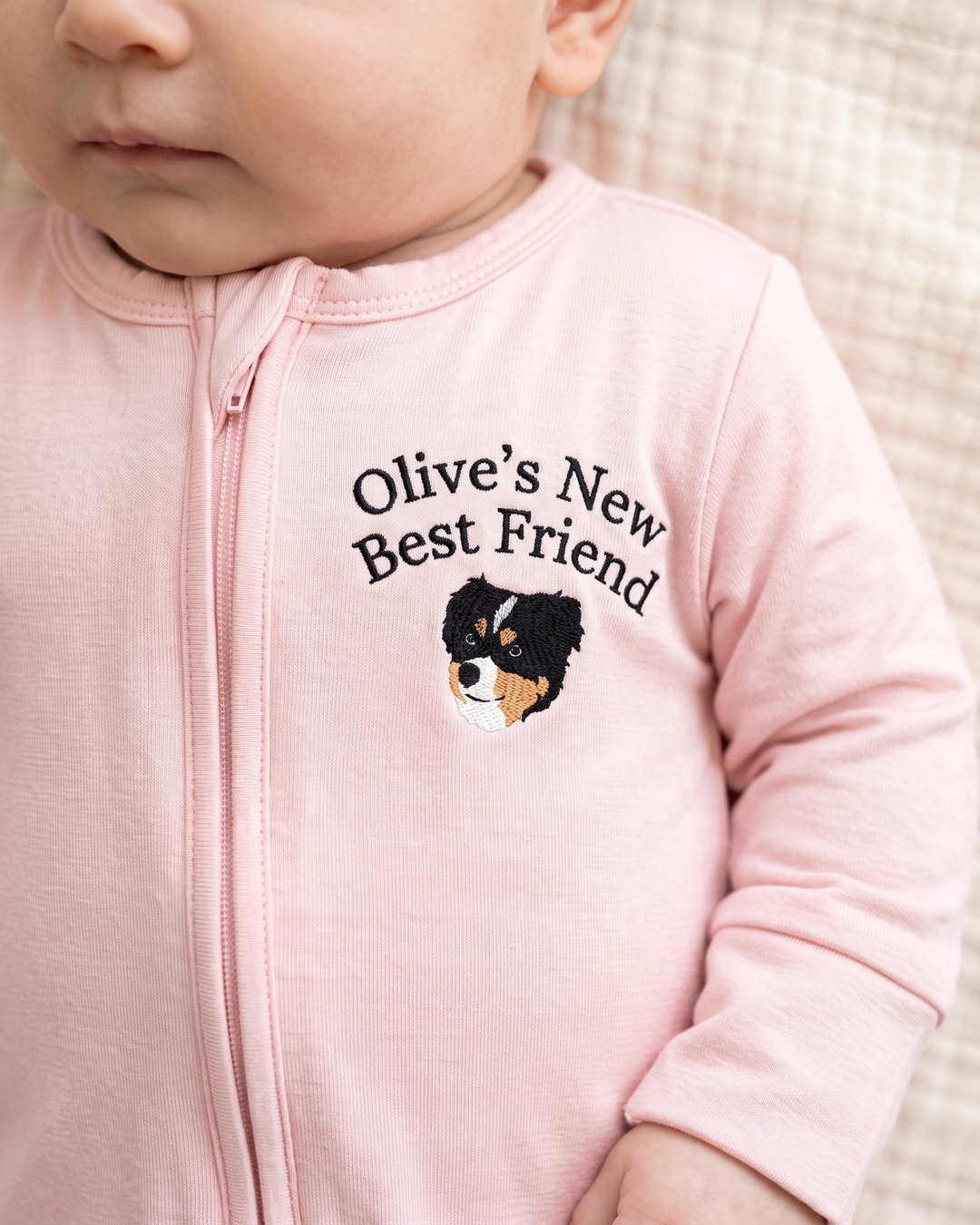 Custom Pet Portrait Embroidered Bamboo Convertible Zippy