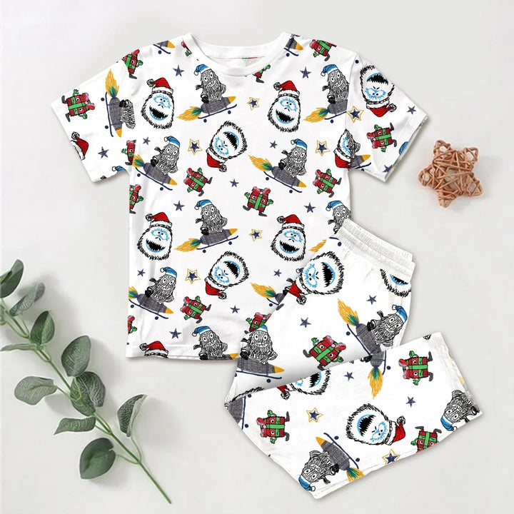 White Monster Bamboo Outfit for Kids – Fun and Fearless , White Monster Bamboo Outfit for Kids – Fun and Fearless - Kids / Mix Pajama / 3XS