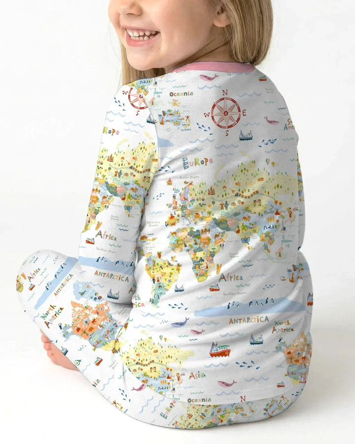 Zweiteiliges Langarm-Pyjama-Set mit Sommerfrüchten