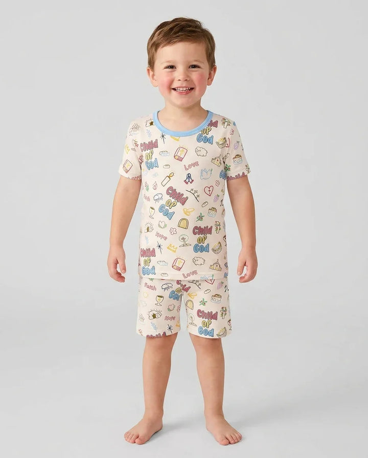 Template Zweiteiliges Pyjama-Set mit kurzen Ärmeln und Shorts