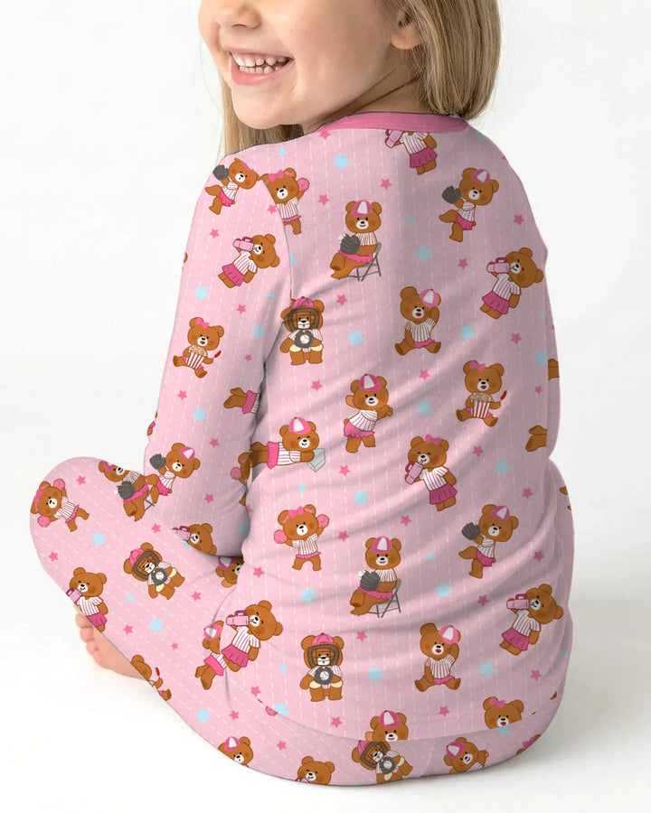 Born To Play Baseball Bamboo Two Piece Long Sleeve Pajama Set
