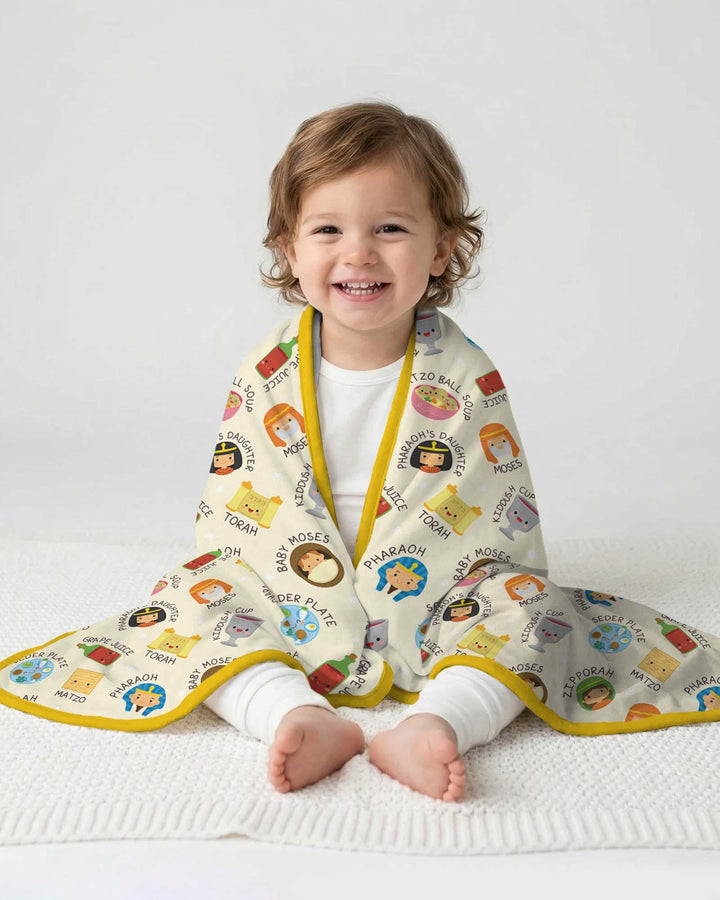 Cute Passover Characters Bamboo Blanket