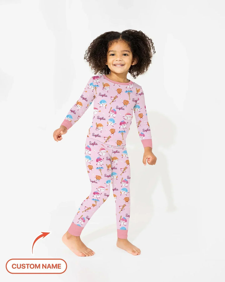 Zweiteiliges Langarm-Pyjama-Set mit Sommerfrüchten
