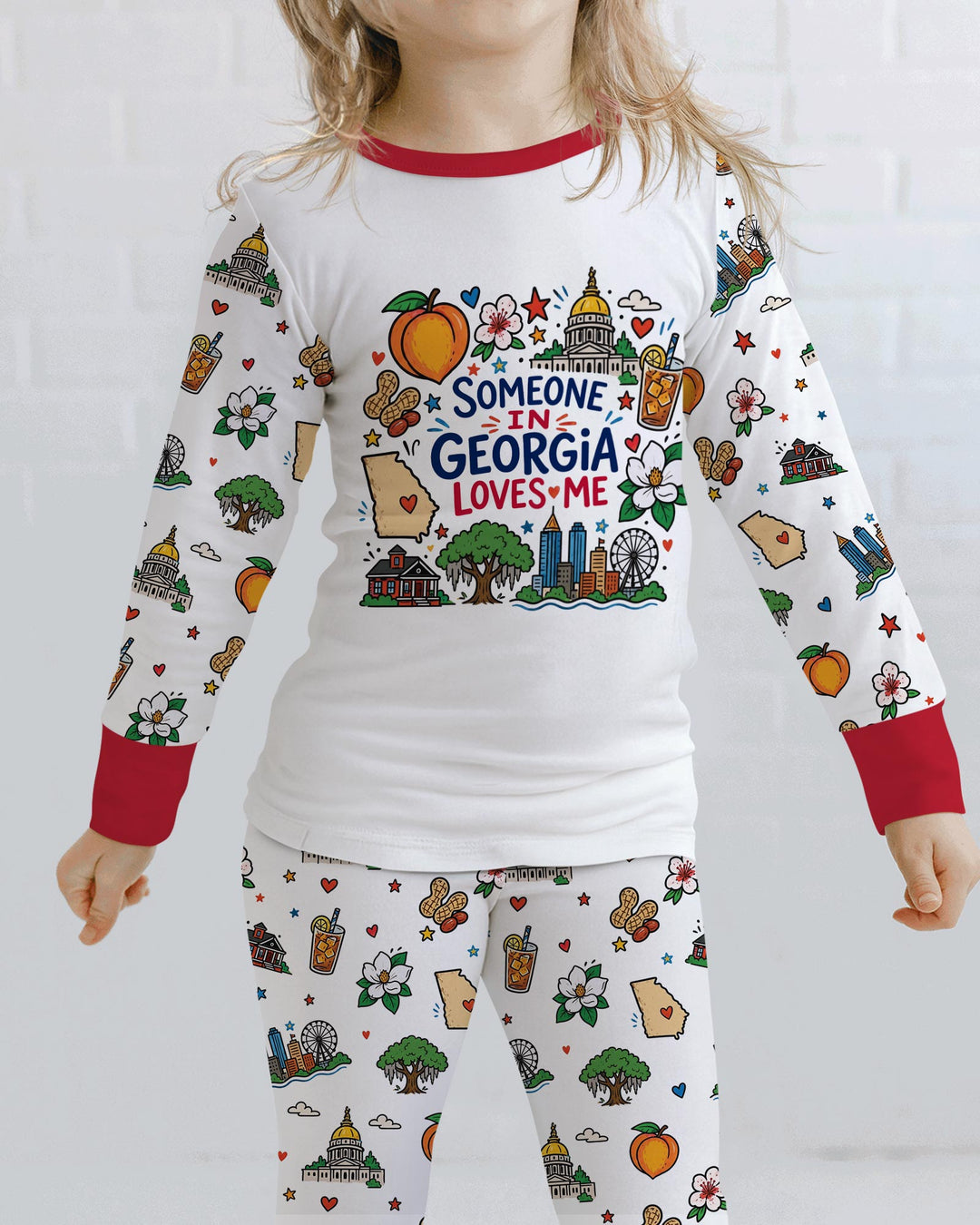 Someone in Georgia Loves Me Bamboo Two Piece Long Sleeve Pajama Set