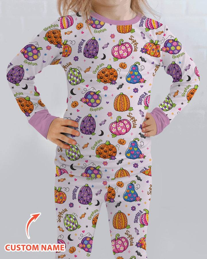 Zweiteiliges Langarm-Pyjama-Set mit Sommerfrüchten