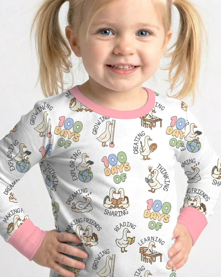Zweiteiliges Langarm-Pyjama-Set mit Sommerfrüchten