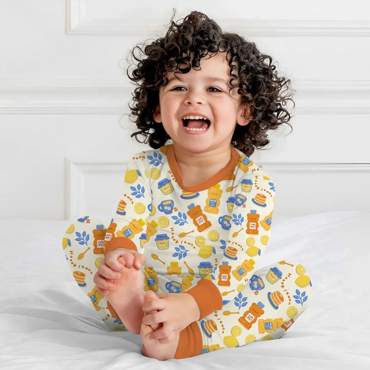 Zweiteiliges Langarm-Pyjama-Set mit Sommerfrüchten
