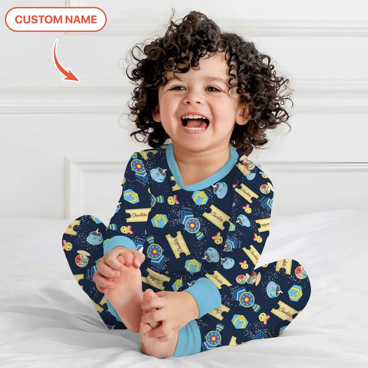 Zweiteiliges Langarm-Pyjama-Set mit Sommerfrüchten