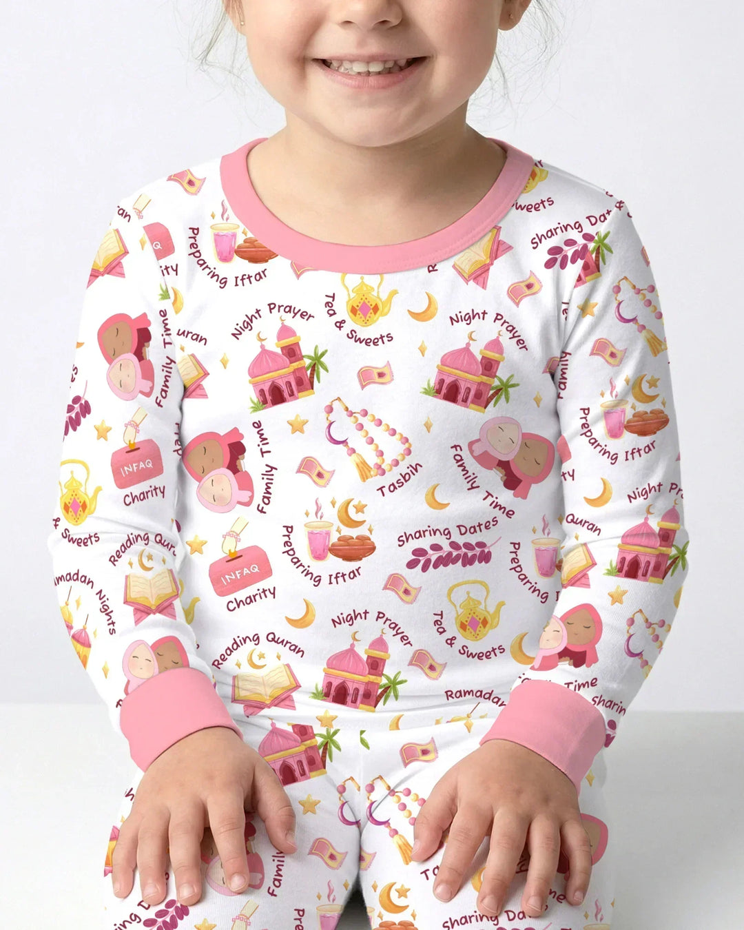Zweiteiliges Langarm-Pyjama-Set mit Sommerfrüchten