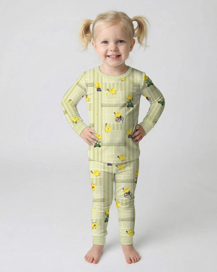 Zweiteiliges Langarm-Pyjama-Set mit Sommerfrüchten