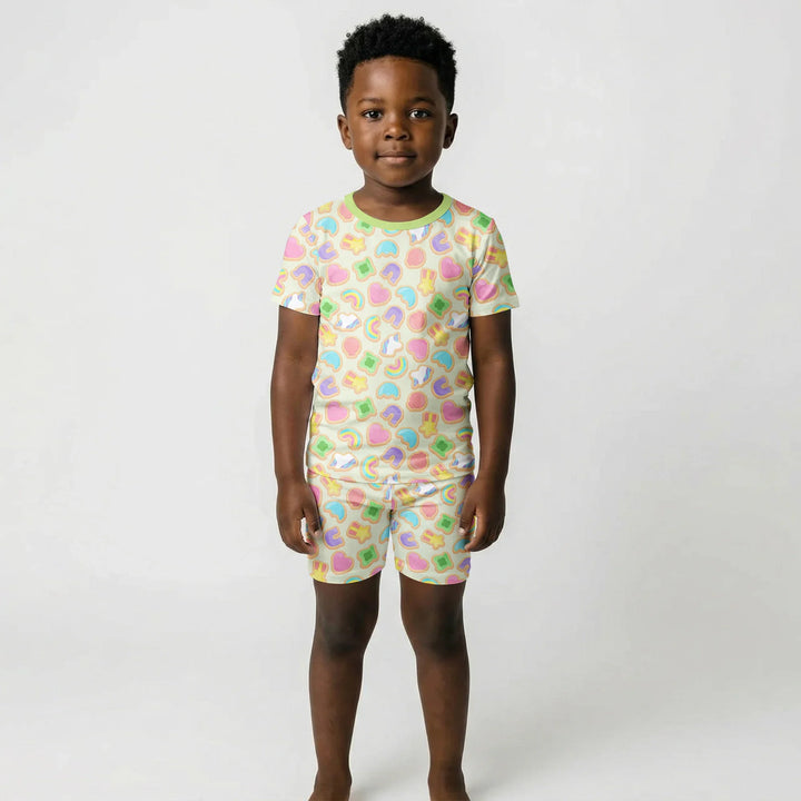 Lucky Marshmallow Cookies Bamboo Two Piece Short Sleeve Shorts Pajama Set