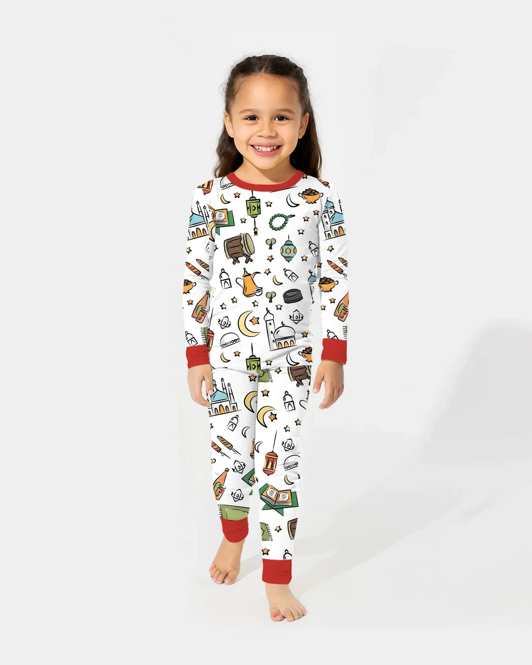 Zweiteiliges Langarm-Pyjama-Set mit Sommerfrüchten