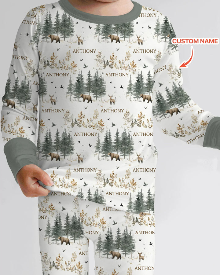 Zweiteiliges Langarm-Pyjama-Set mit Sommerfrüchten