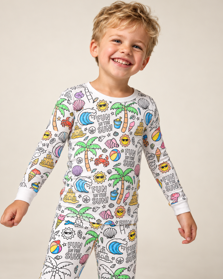 All Colorable Bamboo Two Piece Long Sleeve Pajama Set