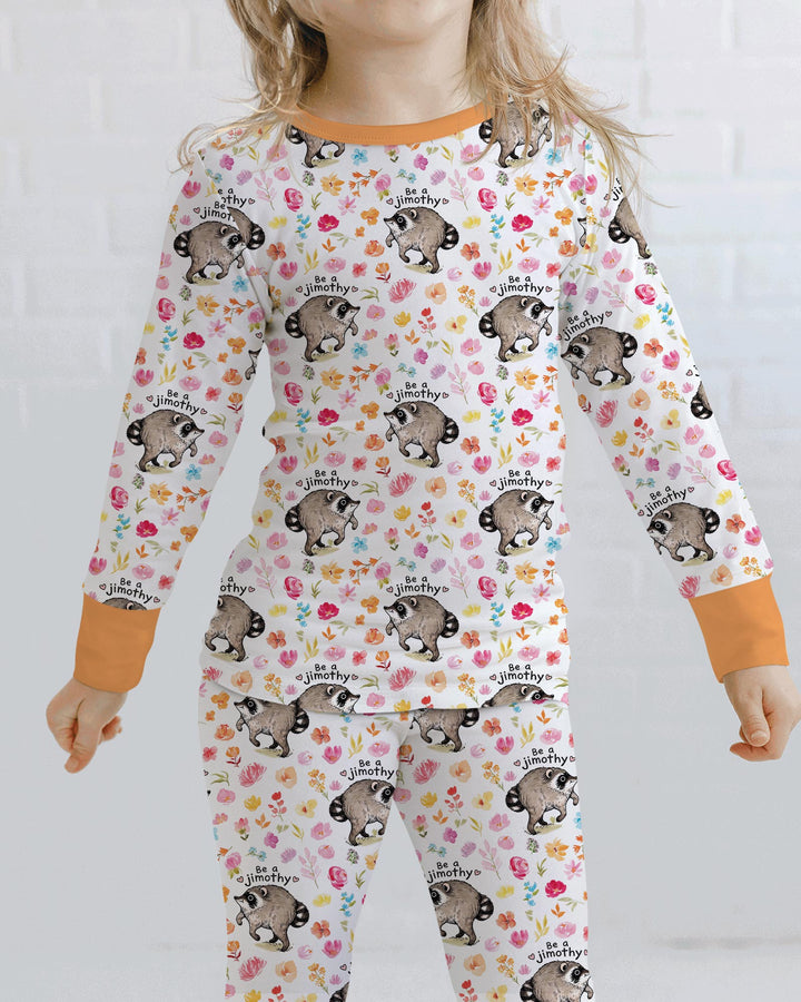 Zweiteiliges Langarm-Pyjama-Set mit Sommerfrüchten