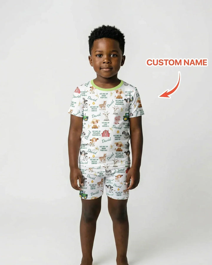Zweiteiliges Pyjama-Set mit kurzen Ärmeln und Shorts im Sommer-Design
