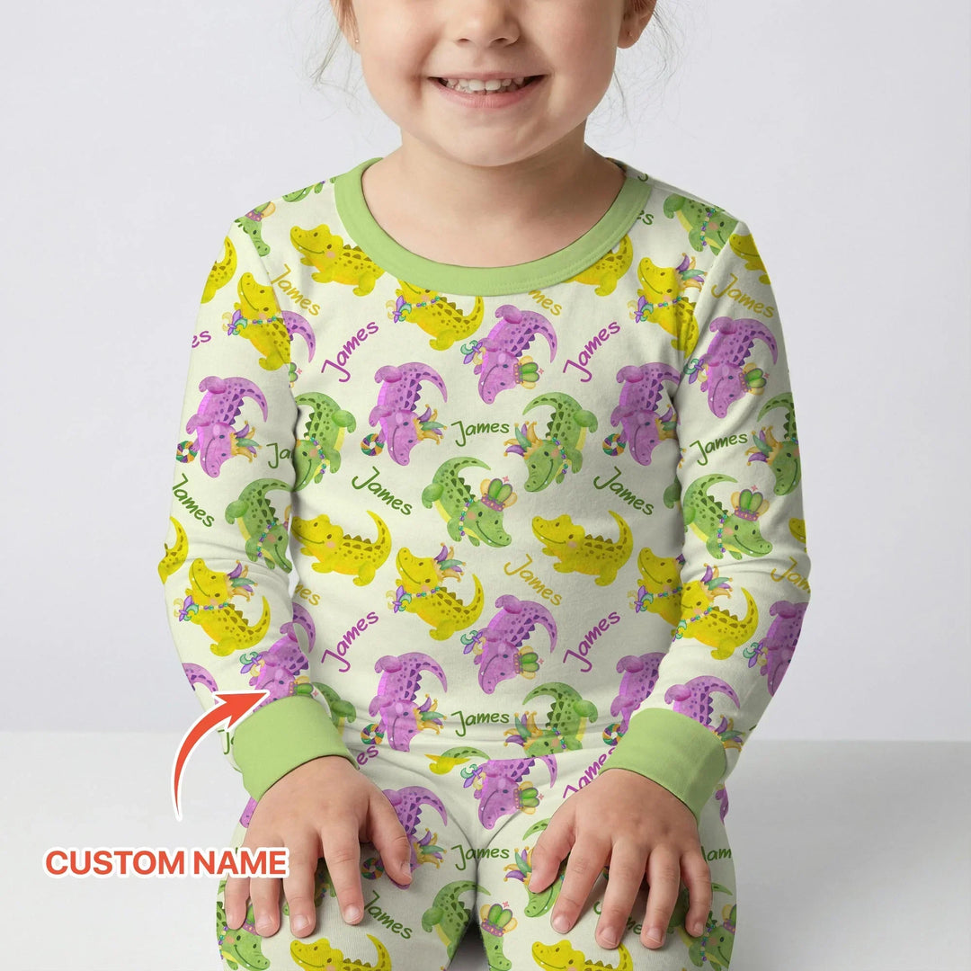 Zweiteiliges Langarm-Pyjama-Set mit Sommerfrüchten