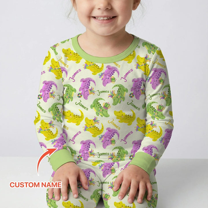Zweiteiliges Langarm-Pyjama-Set mit Sommerfrüchten