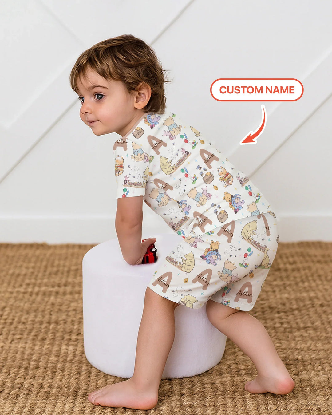 Zweiteiliges Pyjama-Set mit kurzen Ärmeln und Shorts im Sommer-Design