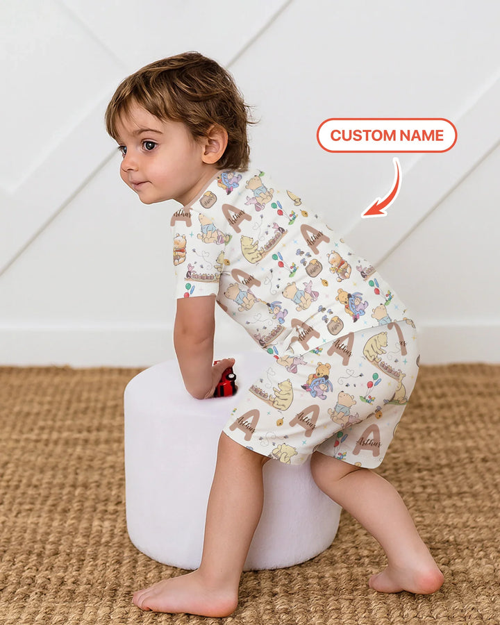 Zweiteiliges Pyjama-Set mit kurzen Ärmeln und Shorts im Sommer-Design