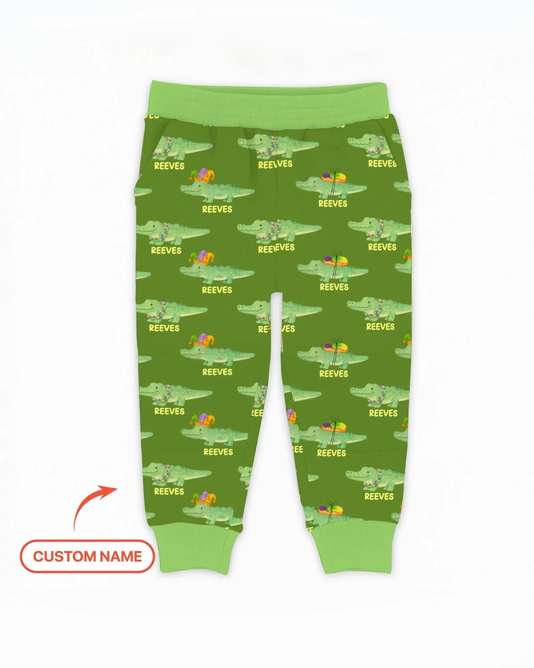 Benutzerdefinierter Name Mardi Gras Gator Bambus-Jogger