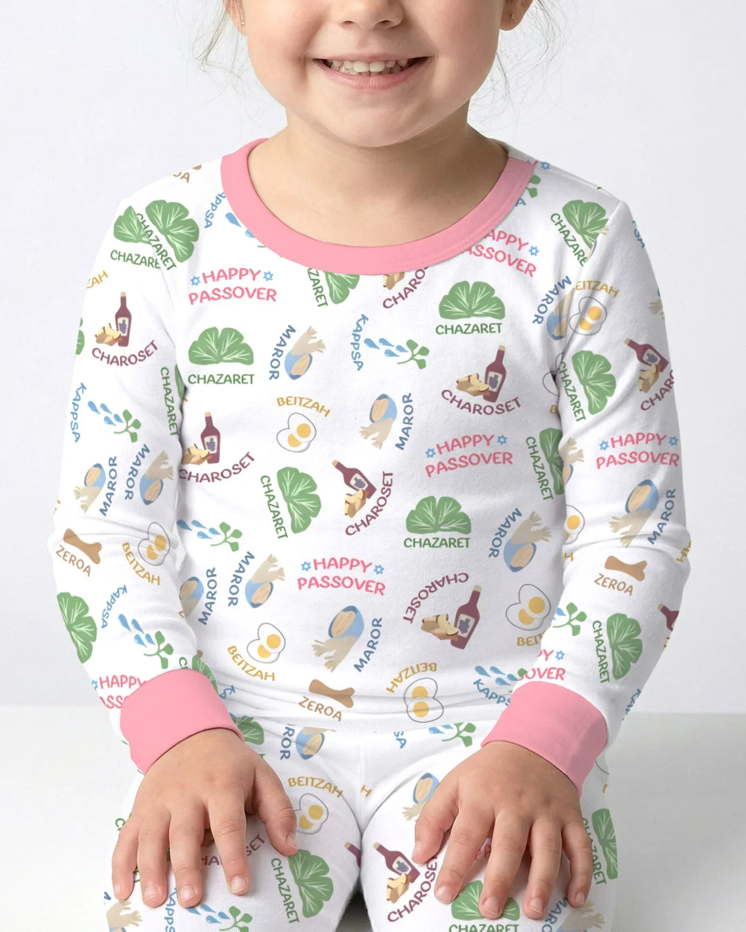 Zweiteiliges Langarm-Pyjama-Set mit Sommerfrüchten