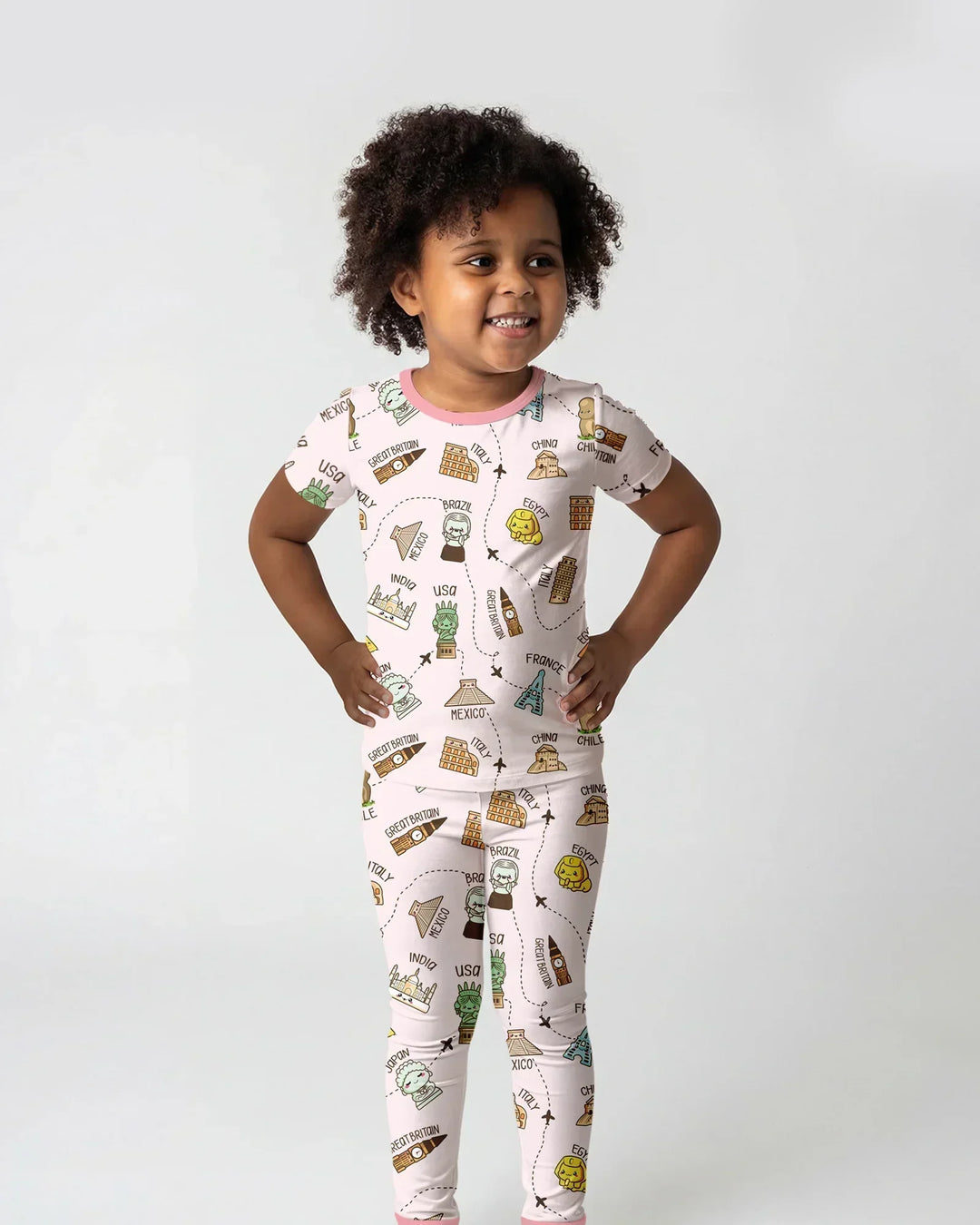 Zweiteiliges, kurzärmliges Pyjama-Set mit Marienkäfern