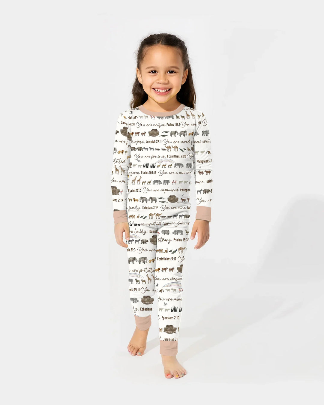 Biblical Noah's Ark Bamboo Two Piece Long Sleeve Pajama Set