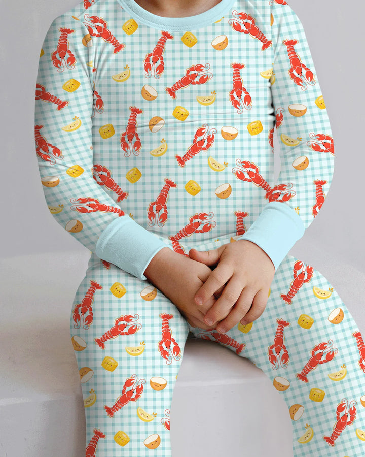 Zweiteiliges Langarm-Pyjama-Set mit Sommerfrüchten