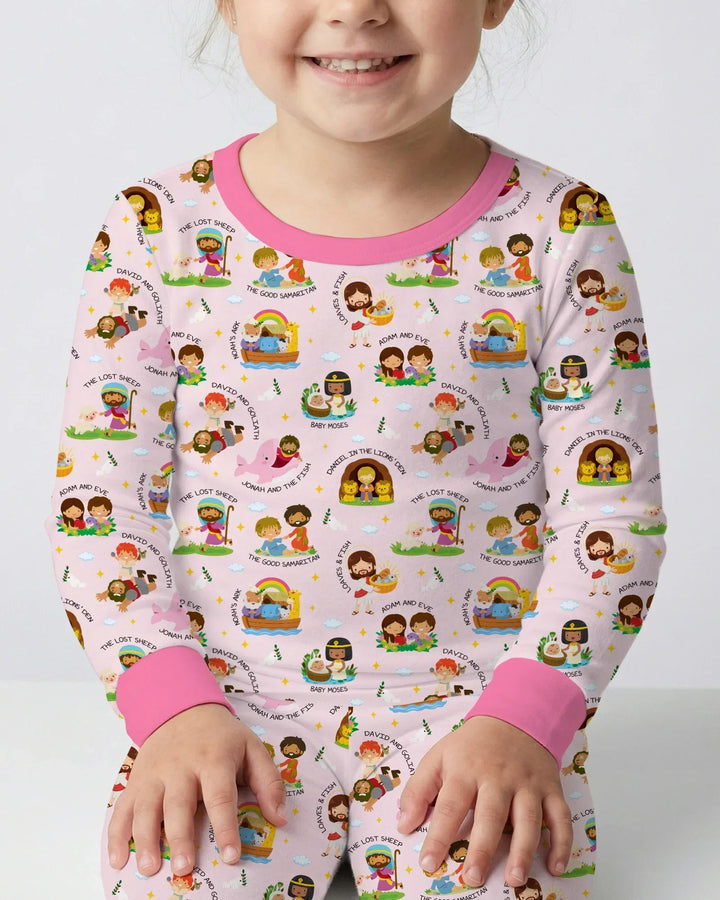 Zweiteiliges Langarm-Pyjama-Set mit Sommerfrüchten