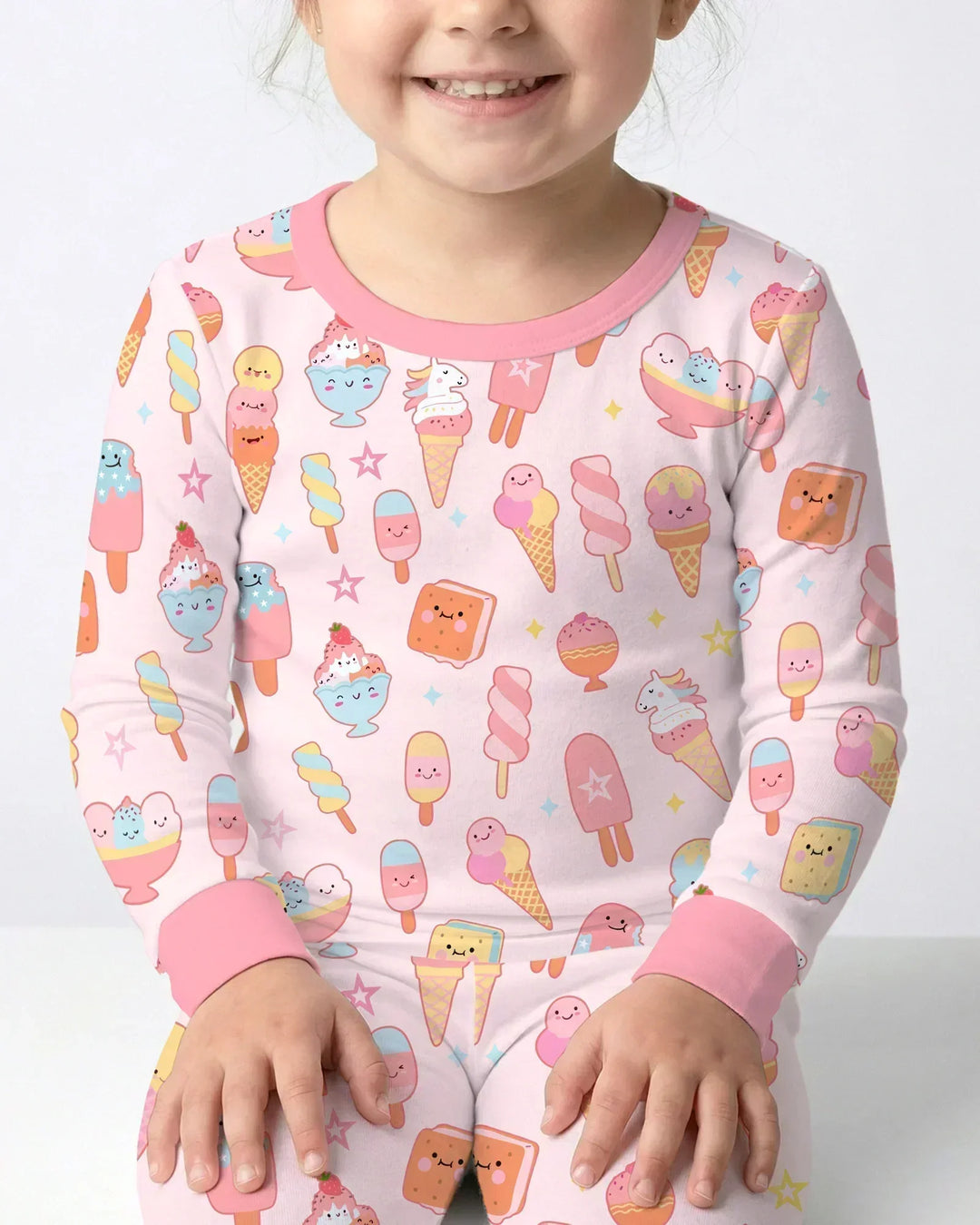 Zweiteiliges Langarm-Pyjama-Set mit Sommerfrüchten