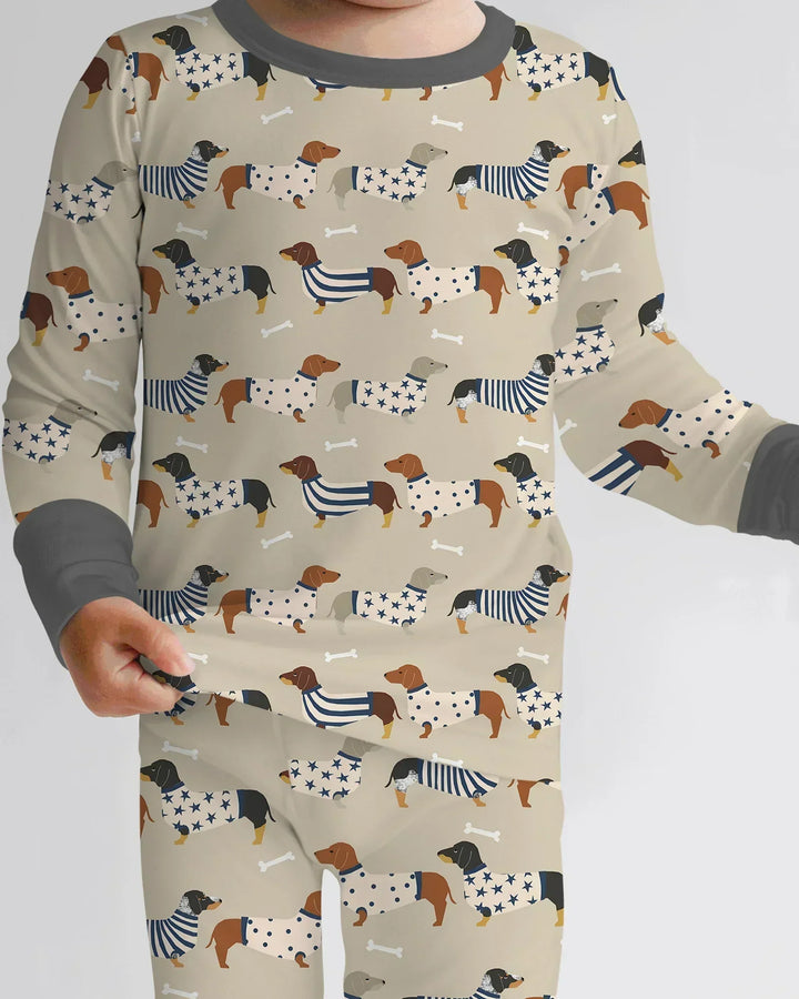Zweiteiliges Langarm-Pyjama-Set mit Sommerfrüchten