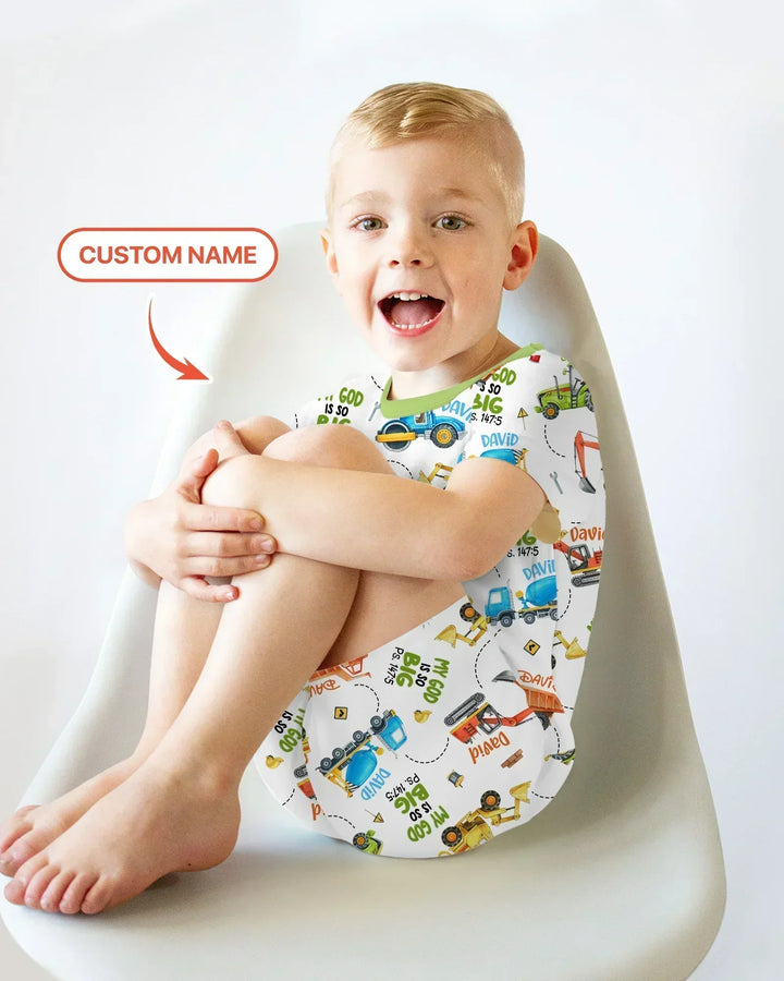 My God Is So Big Custom Name Bamboo Two Piece Short Sleeve Shorts Pajama Set