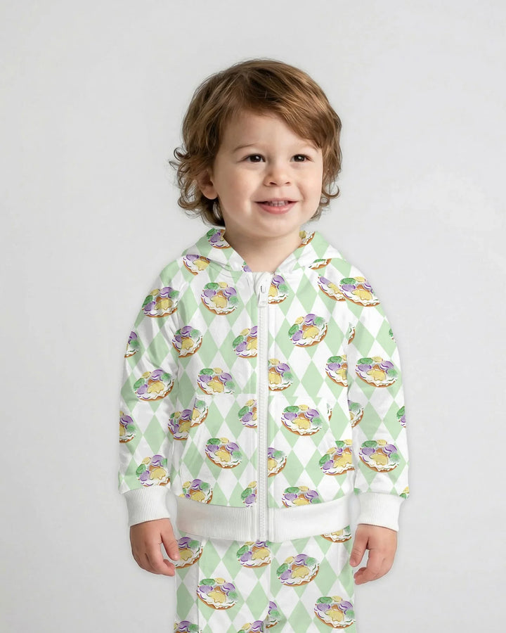 Mardi Gras Donut Bamboo Zip Hoodie